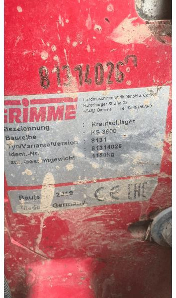 GRIMME KS3600 - Haulm topper: picture 4 GRIMME KS3600 - Haulm topper: picture 4