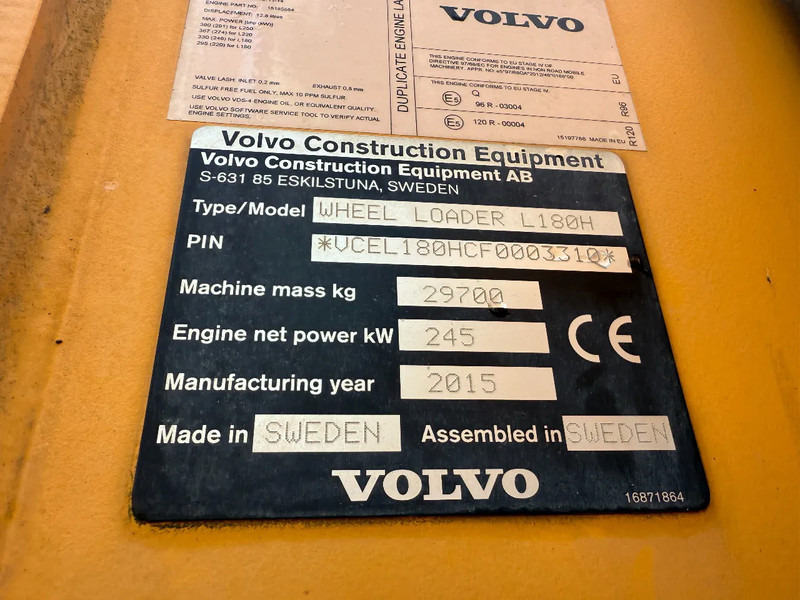Leasing of Volvo L180H CDC First Owner Orginal Volvo L180H CDC First Owner Orginal: picture 17 Leasing of Volvo L180H CDC First Owner Orginal Volvo L180H CDC First Owner Orginal: picture 17