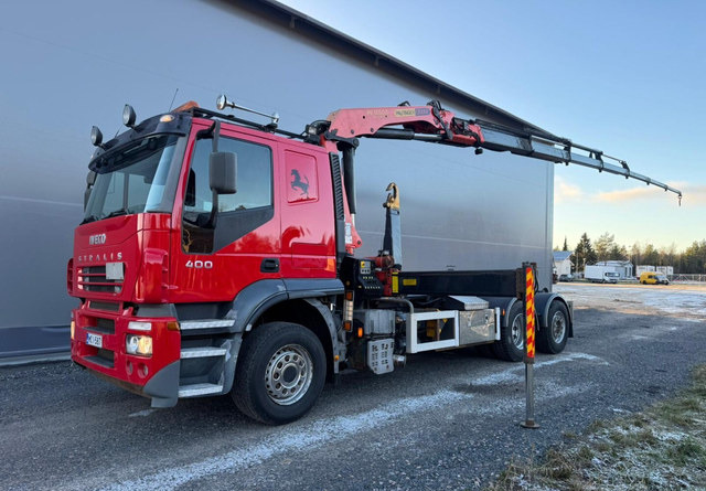 Hook lift truck, Crane truck IvecoStralis 400 6x2 Palfinger: picture 9