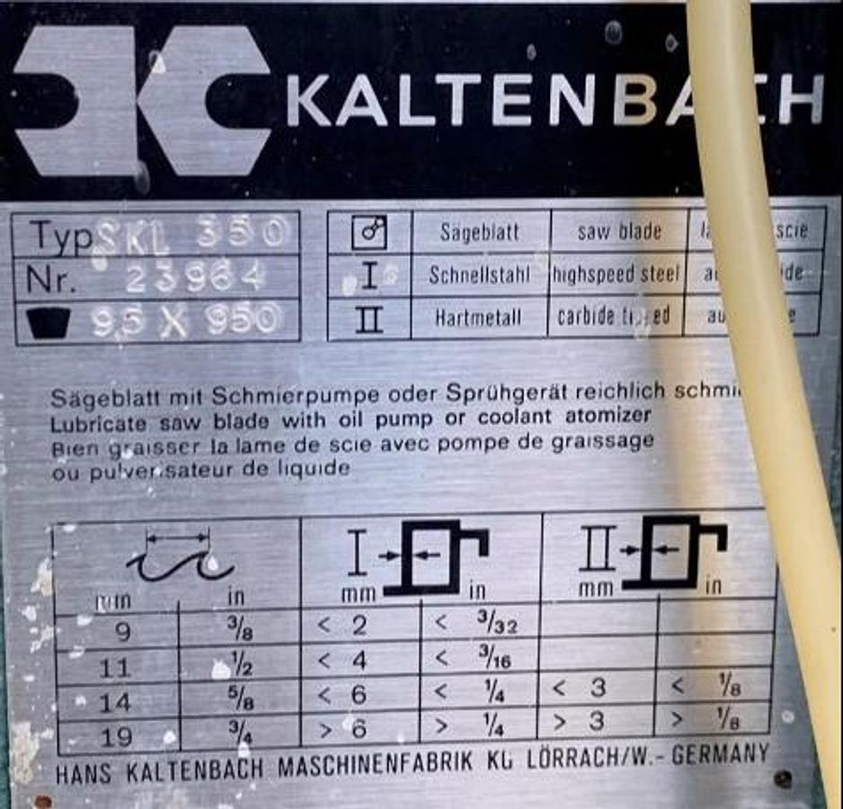 Alu-Kreissäge KALTENBACH - Metalworking machinery: picture 5 Alu-Kreissäge KALTENBACH - Metalworking machinery: picture 5