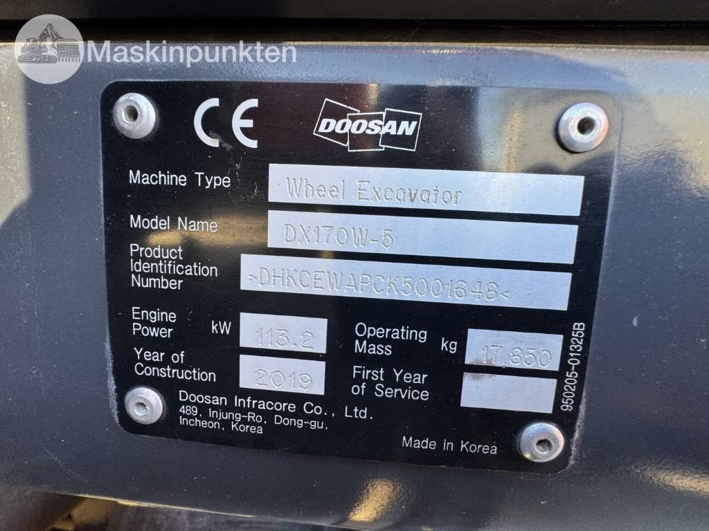Wheel excavator Doosan DX 170 W-5 + Tippvagn + Redskap: picture 23 Wheel excavator Doosan DX 170 W-5 + Tippvagn + Redskap: picture 23