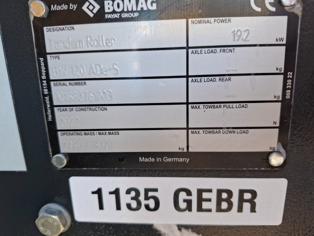 BOMAG DE BW 120 ADe-5 - Roller: picture 2 BOMAG DE BW 120 ADe-5 - Roller: picture 2