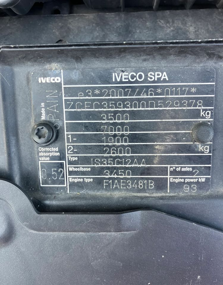 Cab chassis truck Iveco DAILY 35C13 ramo do zabudowy kiper wywrotka: picture 6