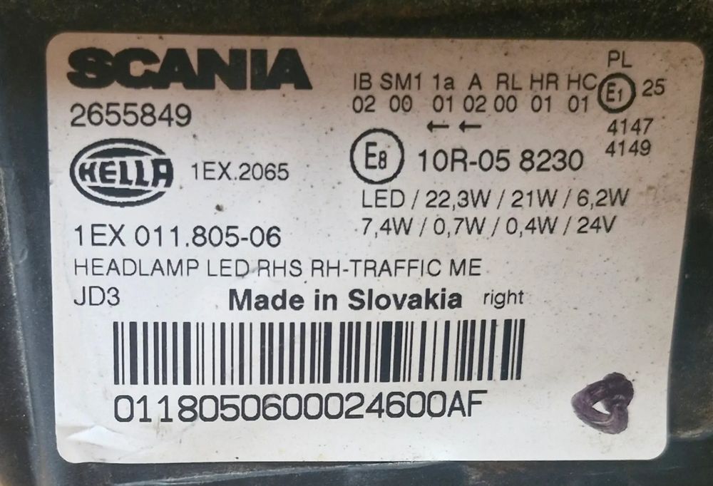 SCANIA R S P G LAMPA LED PRZEDNIA PRAWA 2674391 2655849 - Lights/ Lighting for Truck: picture 3 SCANIA R S P G LAMPA LED PRZEDNIA PRAWA 2674391 2655849 - Lights/ Lighting for Truck: picture 3