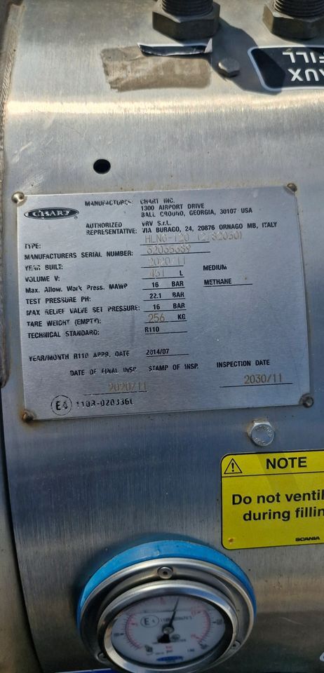 SCANIA R S ZBIORNIK GAZU LNG CHART 451L - Fuel system: picture 2 SCANIA R S ZBIORNIK GAZU LNG CHART 451L - Fuel system: picture 2