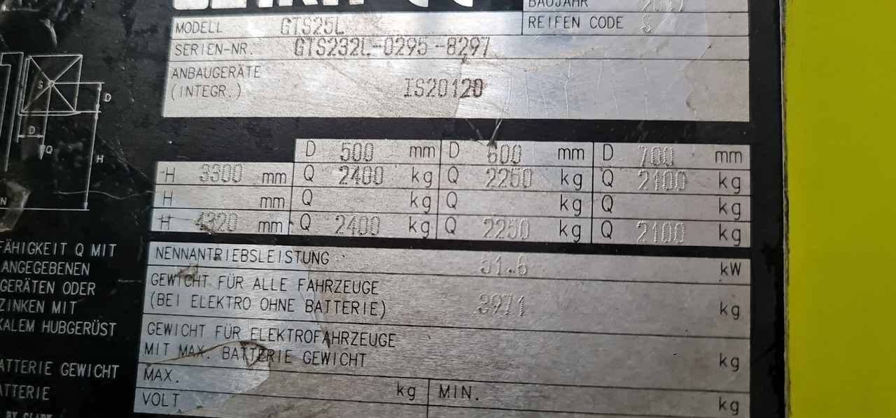 CLARK GTX 25L - LPG forklift: picture 4 CLARK GTX 25L - LPG forklift: picture 4