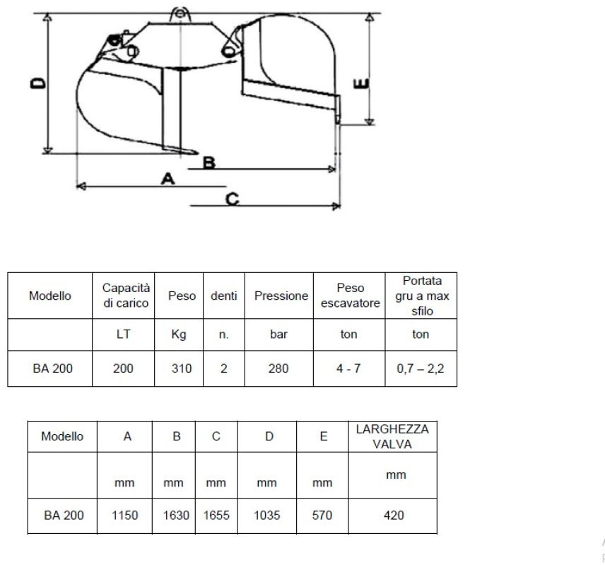 BENNA NUOVA CON ROTORE - Clamshell bucket: picture 2 BENNA NUOVA CON ROTORE - Clamshell bucket: picture 2