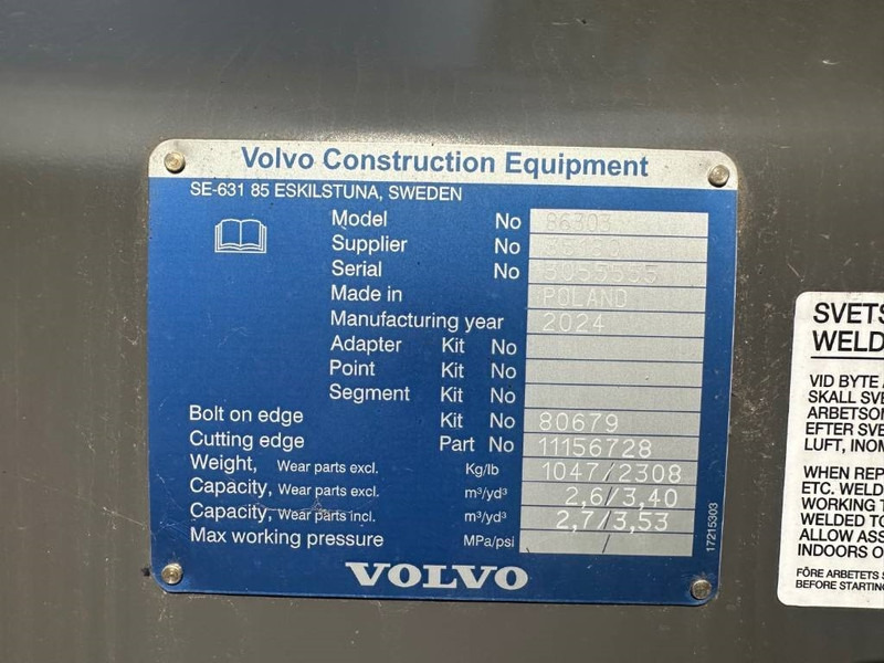 New Loader bucket for Construction machinery Volvo L90H bucket: picture 8
