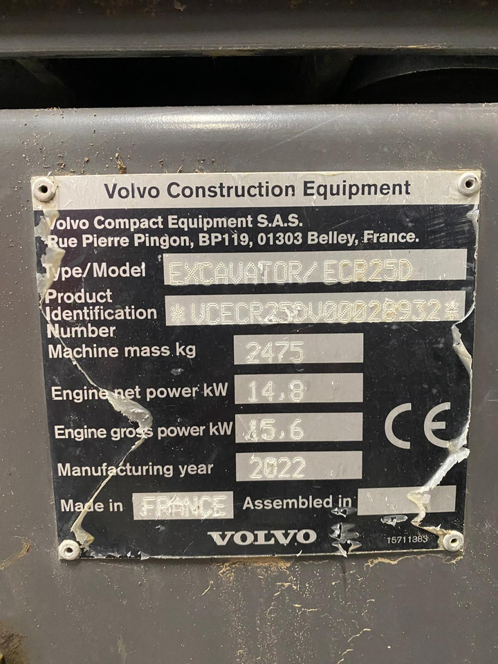 VOLVO ECR25D - Mini excavator: picture 2 VOLVO ECR25D - Mini excavator: picture 2