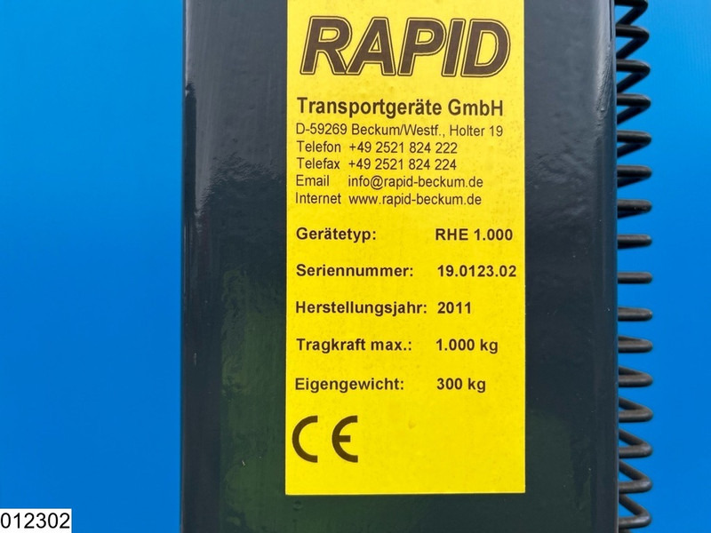 Rapid RHE 1.000 1,000 kg, 160 cm, Electric - Stacker: picture 3 Rapid RHE 1.000 1,000 kg, 160 cm, Electric - Stacker: picture 3