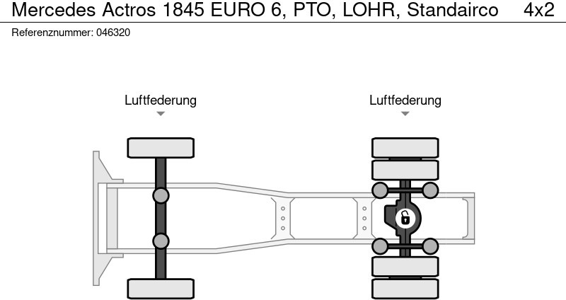Tractor unit Mercedes-Benz Actros 1845 EURO 6, PTO, LOHR, Standairco: picture 13