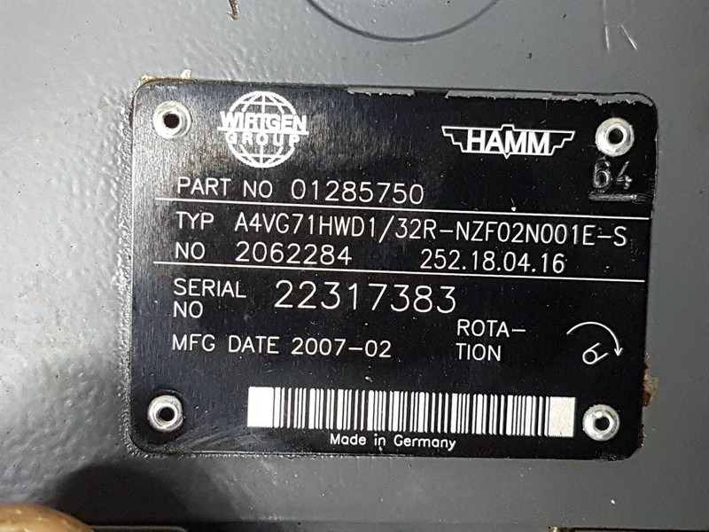 Wirtgen 01285750-Rexroth A4VG71HWD1/32R-Drive pump/Rijpomp - Hydraulics for Construction machinery: picture 5 Wirtgen 01285750-Rexroth A4VG71HWD1/32R-Drive pump/Rijpomp - Hydraulics for Construction machinery: picture 5