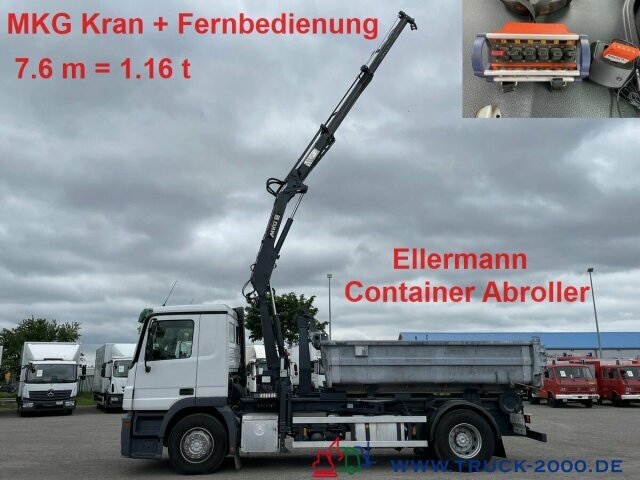 Mercedes-Benz 1841L Abroller + Kran + FB 7.6m=1.2 t. - Hook lift truck, Crane truck: picture 1 Mercedes-Benz 1841L Abroller + Kran + FB 7.6m=1.2 t. - Hook lift truck, Crane truck: picture 1