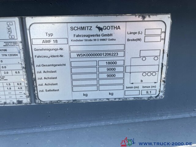 Schmitz Cargobull AWF 18 BDF SAF Achsen Scheibenbremsen - Container transporter/ Swap body trailer: picture 4 Schmitz Cargobull AWF 18 BDF SAF Achsen Scheibenbremsen - Container transporter/ Swap body trailer: picture 4