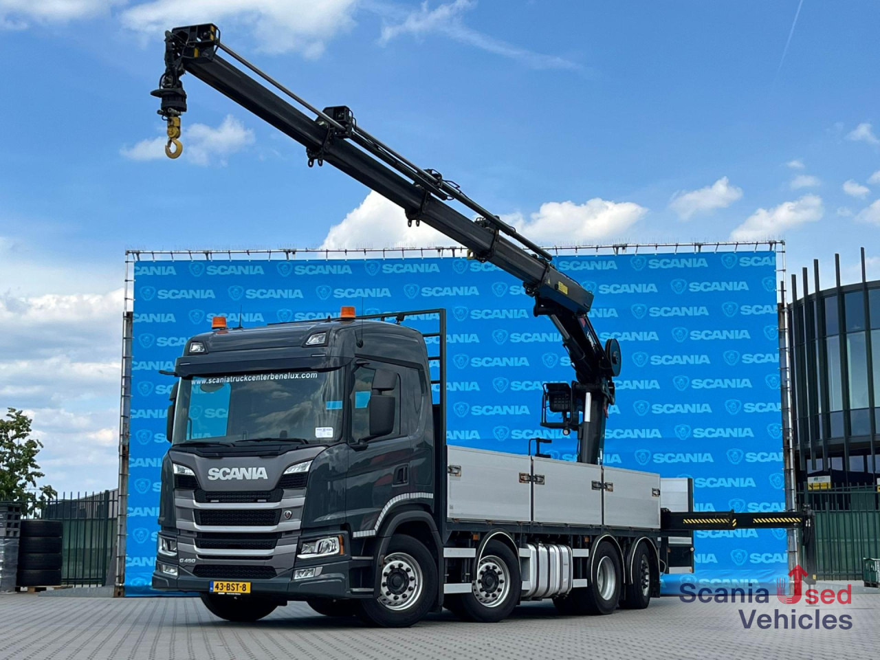 SCANIA G 450 B8x2*6NB DIFF-L HIAB X-HIPRO 262 EP-4 - Dropside/ Flatbed truck: picture 1 SCANIA G 450 B8x2*6NB DIFF-L HIAB X-HIPRO 262 EP-4 - Dropside/ Flatbed truck: picture 1