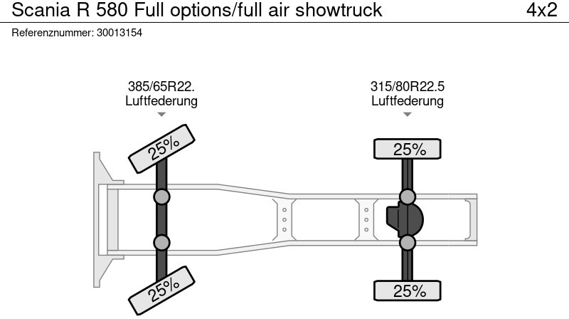 Tractor unit Scania R 580 Full options/full air showtruck: picture 13