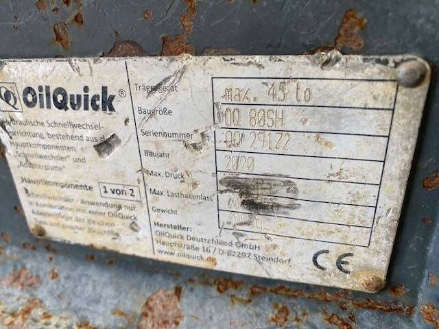 OilQuick (5757) gebr. SW OilQuick OQ 80 - Attachment for Construction machinery: picture 4 OilQuick (5757) gebr. SW OilQuick OQ 80 - Attachment for Construction machinery: picture 4