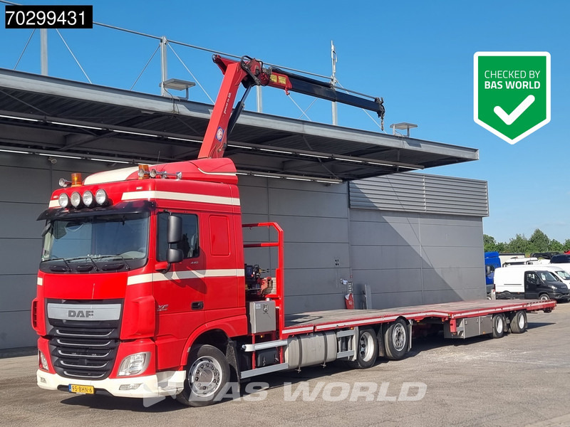 DAF XF 440 6X2 NL-combi Transporter HMF 900-K2 Kran Winch Lift-Lenkachse Euro 6 - Dropside/ Flatbed truck, Crane truck: picture 1 DAF XF 440 6X2 NL-combi Transporter HMF 900-K2 Kran Winch Lift-Lenkachse Euro 6 - Dropside/ Flatbed truck, Crane truck: picture 1