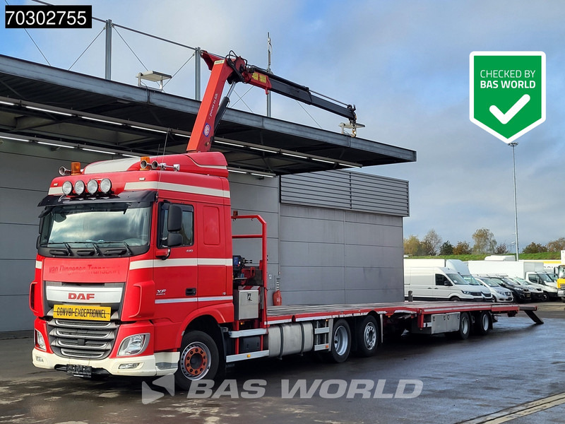 DAF XF 440 XF 6X2 NL-Truck Transporter APK HMF 900-K2 crane Winch Lift-Lenkachse Euro 6 - Dropside/ Flatbed truck, Crane truck: picture 1 DAF XF 440 XF 6X2 NL-Truck Transporter APK HMF 900-K2 crane Winch Lift-Lenkachse Euro 6 - Dropside/ Flatbed truck, Crane truck: picture 1