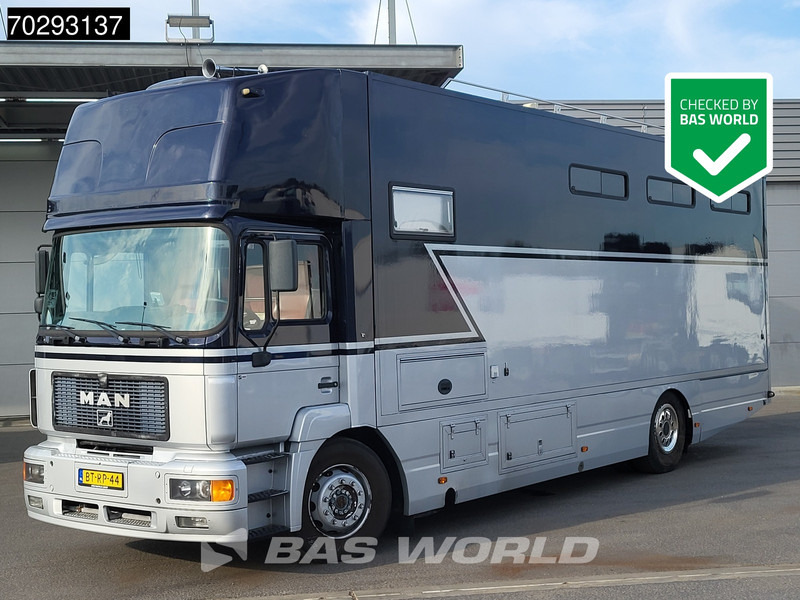 MAN FL 4X2 NL-Horsetruck 6 Horses with Living Pferdentransport Manual Euro 2 - Horse truck: picture 1 MAN FL 4X2 NL-Horsetruck 6 Horses with Living Pferdentransport Manual Euro 2 - Horse truck: picture 1