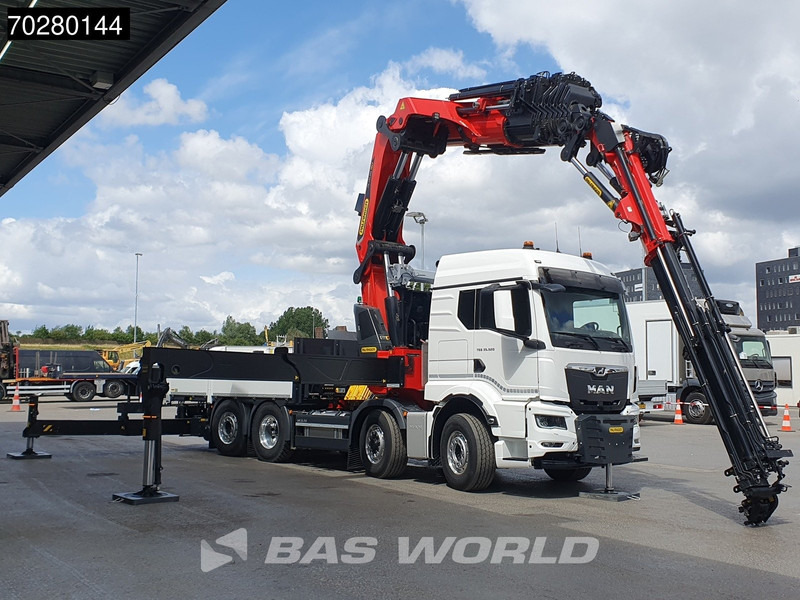 New Dropside/ Flatbed truck, Crane truck MAN TGS 35.520 8X4 Palfinger PK135.002 TEC 7 Kran Crane Hydrodrive Lift+steering axle Navi LED Euro 6: picture 8