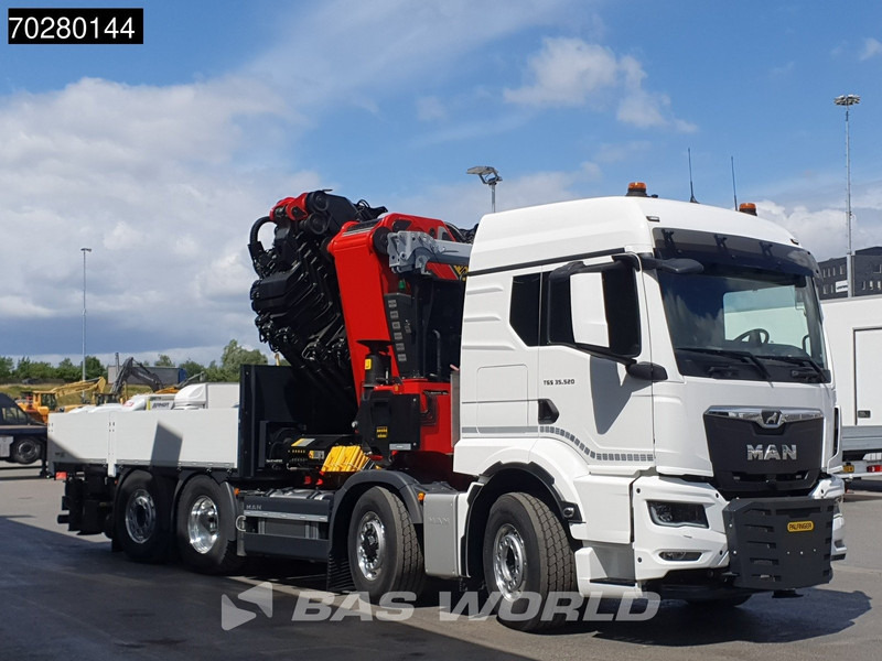 New Dropside/ Flatbed truck, Crane truck MAN TGS 35.520 8X4 Palfinger PK135.002 TEC 7 Kran Crane Hydrodrive Lift+steering axle Navi LED Euro 6: picture 13