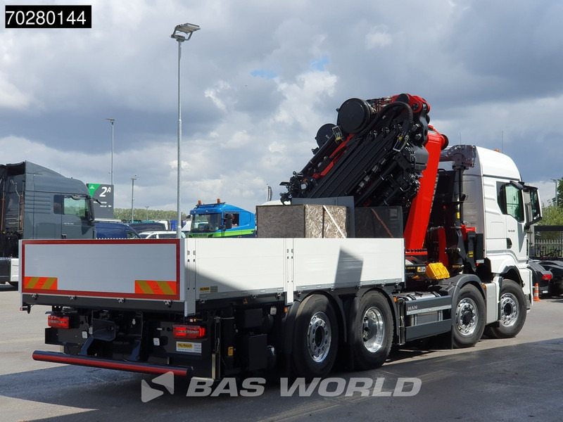 New Dropside/ Flatbed truck, Crane truck MAN TGS 35.520 8X4 Palfinger PK135.002 TEC 7 Kran Crane Hydrodrive Lift+steering axle Navi LED Euro 6: picture 14