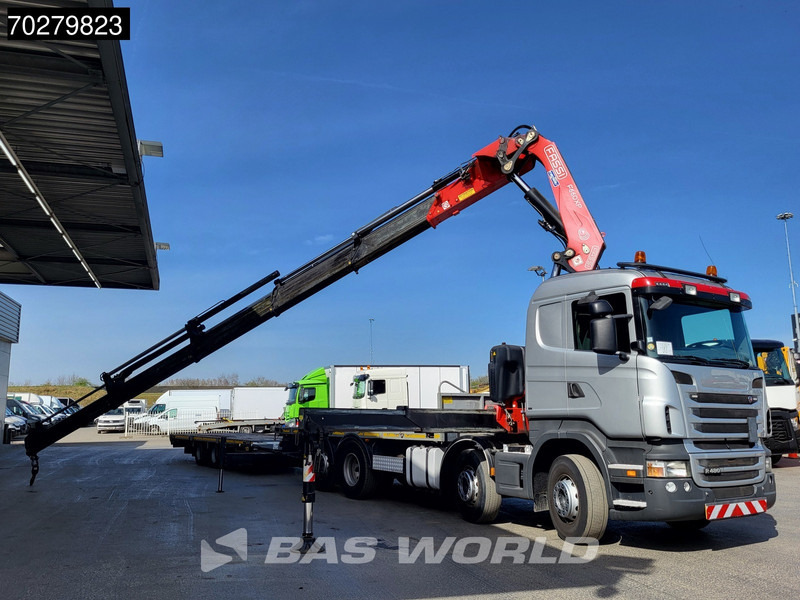 Dropside/ Flatbed truck, Crane truck Scania R480 8X2 Combi FASSI F660AXP.25 Manual Retarder Lift+Lenkachse Euro 5: picture 6