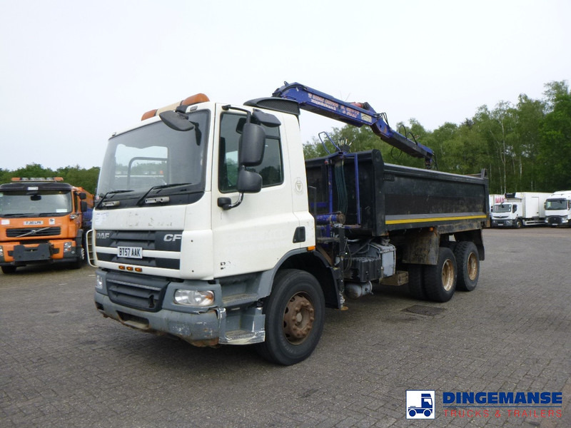 Crane truck DAF CF 75.310 6x4 RHD tipper + HMF 1144 K-1 + grapple: picture 17