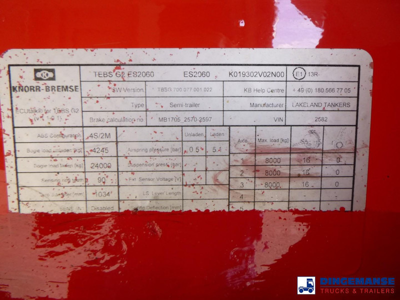 Tank semi-trailer Lakeland Fuel tank alu 42.8 m3 / 6 comp: picture 17