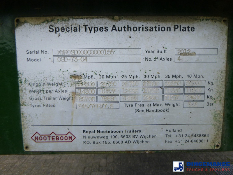 Low loader semi-trailer Nooteboom 4-axle lowbed trailer 73t OSD-73: picture 17