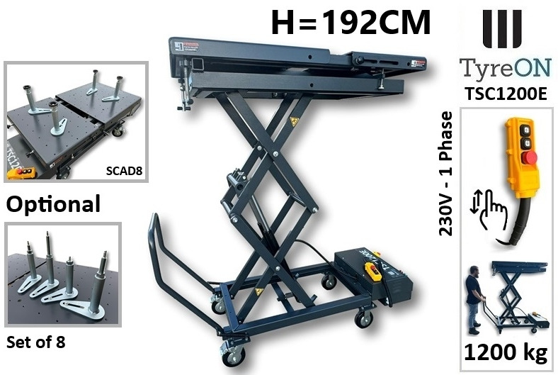 TSC1200E mobile EV battery lifting table - Mobile lifting table for engines, gearboxes, EV battery packs, transmissions andvehicle components - 230V mobile scissor lift table - 1200 kg - H192 c - Workshop equipment: picture 1 TSC1200E mobile EV battery lifting table - Mobile lifting table for engines, gearboxes, EV battery packs, transmissions andvehicle components - 230V mobile scissor lift table - 1200 kg - H192 c - Workshop equipment: picture 1