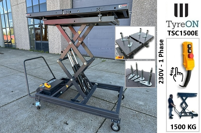 TSC1500E mobile EV battery lift table - mobile scissor lift for engines, gearboxes, and transmissions of vehicles - fully automatic - 1500 kg - Workshop equipment: picture 1 TSC1500E mobile EV battery lift table - mobile scissor lift for engines, gearboxes, and transmissions of vehicles - fully automatic - 1500 kg - Workshop equipment: picture 1