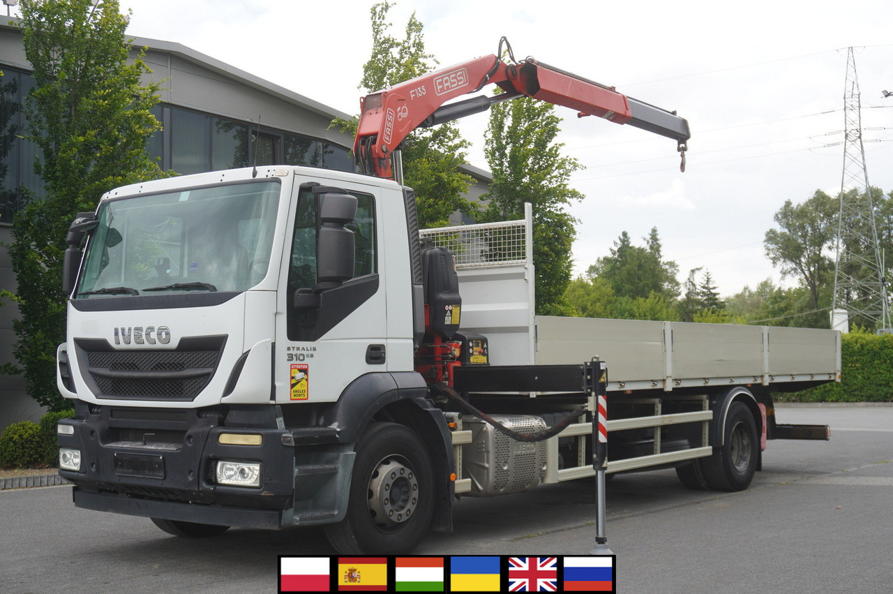 IVECO STRALIS 19.310 E6 / Flatbed 19 EPAL / FASSI F135 / 225 MTH! / 5.7 T - Dropside/ Flatbed truck, Crane truck: picture 1 IVECO STRALIS 19.310 E6 / Flatbed 19 EPAL / FASSI F135 / 225 MTH! / 5.7 T - Dropside/ Flatbed truck, Crane truck: picture 1