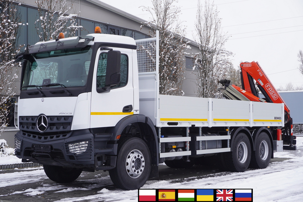MERCEDES-BENZ Arocs 2633 flatbed truck / Crane FASSI F155A.0.23 / REMOTE CONTROL / 230,000 km - Dropside/ Flatbed truck, Crane truck: picture 1 MERCEDES-BENZ Arocs 2633 flatbed truck / Crane FASSI F155A.0.23 / REMOTE CONTROL / 230,000 km - Dropside/ Flatbed truck, Crane truck: picture 1