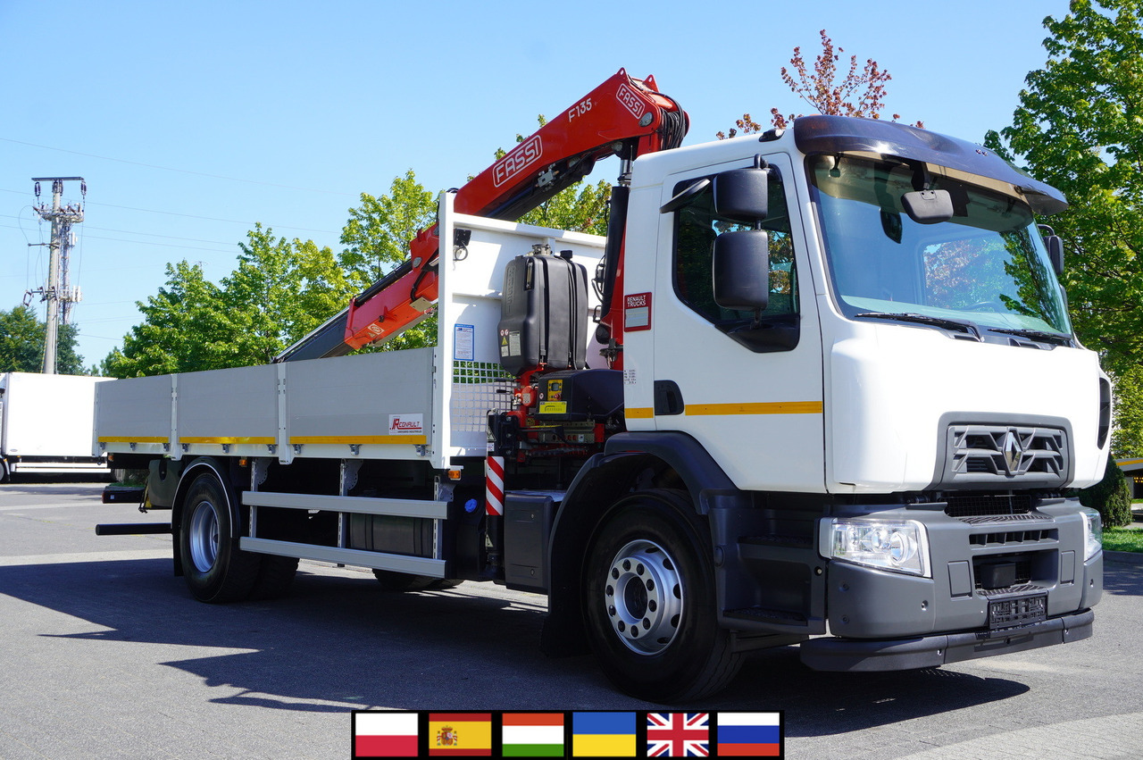 RENAULT C280 DTI 8 / FASSI crane 5.6 T / range 8 m / Flatbed 15 EPAL - Crane truck: picture 1 RENAULT C280 DTI 8 / FASSI crane 5.6 T / range 8 m / Flatbed 15 EPAL - Crane truck: picture 1