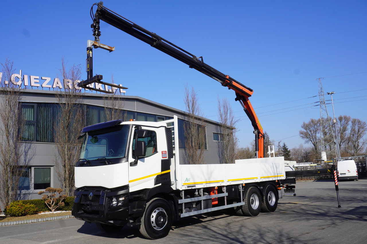 RENAULT C380 / 6x4 / HDS Palfinger PK 18002-EH 6000 kg - Dropside/ Flatbed truck, Crane truck: picture 1 RENAULT C380 / 6x4 / HDS Palfinger PK 18002-EH 6000 kg - Dropside/ Flatbed truck, Crane truck: picture 1