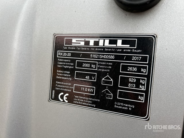 2017 Still RX20 Electric Forklift - Electric forklift: picture 2 2017 Still RX20 Electric Forklift - Electric forklift: picture 2