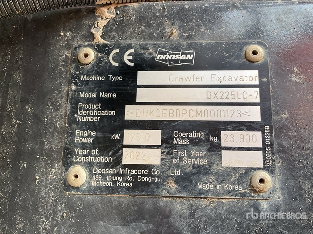 2022 Doosan DX225LC-7 Tracked Excavator - Crawler excavator: picture 1 2022 Doosan DX225LC-7 Tracked Excavator - Crawler excavator: picture 1