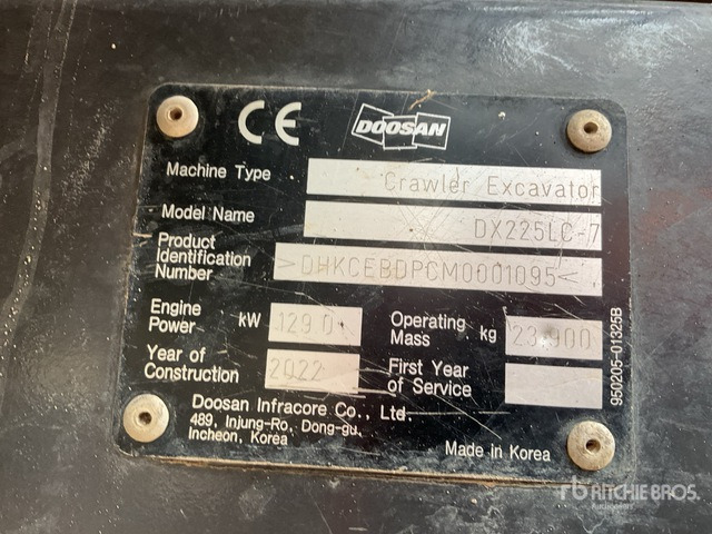 2022 Doosan DX225LC-7 Tracked Excavator - Crawler excavator: picture 2 2022 Doosan DX225LC-7 Tracked Excavator - Crawler excavator: picture 2