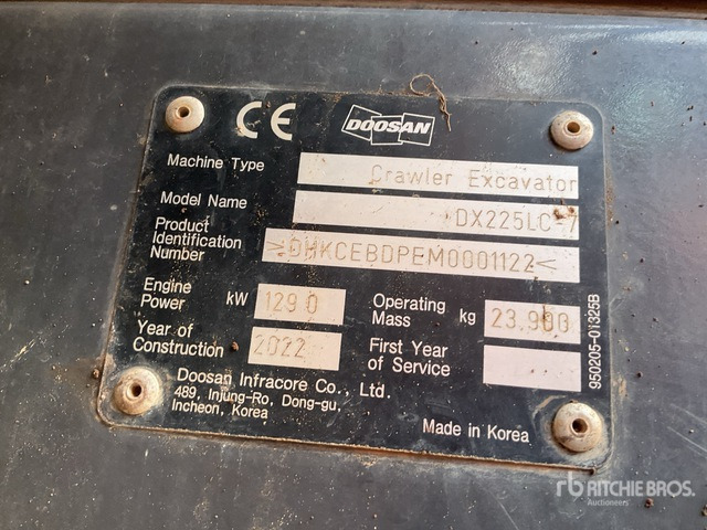 2022 Doosan DX225LC-7 Tracked Excavator - Crawler excavator: picture 1 2022 Doosan DX225LC-7 Tracked Excavator - Crawler excavator: picture 1