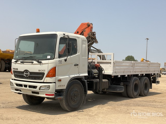2007 Hino 500 Palfinger PK1000 4.5 ton Knuckl ... Flatbed Truck with Crane - Dropside/ Flatbed truck, Crane truck: picture 2 2007 Hino 500 Palfinger PK1000 4.5 ton Knuckl ... Flatbed Truck with Crane - Dropside/ Flatbed truck, Crane truck: picture 2