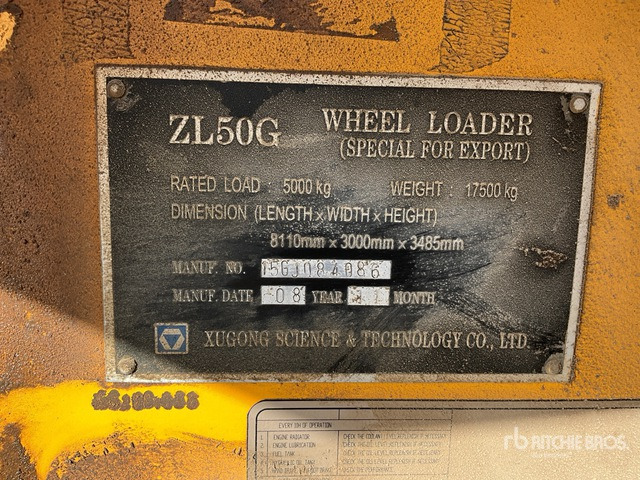 2008 XCMG ZL50G (Inoperable) Wheel Loader - Wheel loader: picture 2 2008 XCMG ZL50G (Inoperable) Wheel Loader - Wheel loader: picture 2