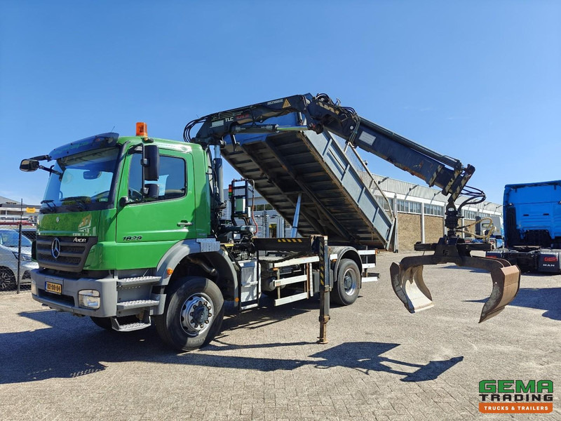 Mercedes-Benz AXOR 1829 AK 4x4 Dagcab Euro5 - Kipper + Terex 105.2 - RadioGrafisch - NaafReductie - Tipper, Crane truck: picture 1 Mercedes-Benz AXOR 1829 AK 4x4 Dagcab Euro5 - Kipper + Terex 105.2 - RadioGrafisch - NaafReductie - Tipper, Crane truck: picture 1