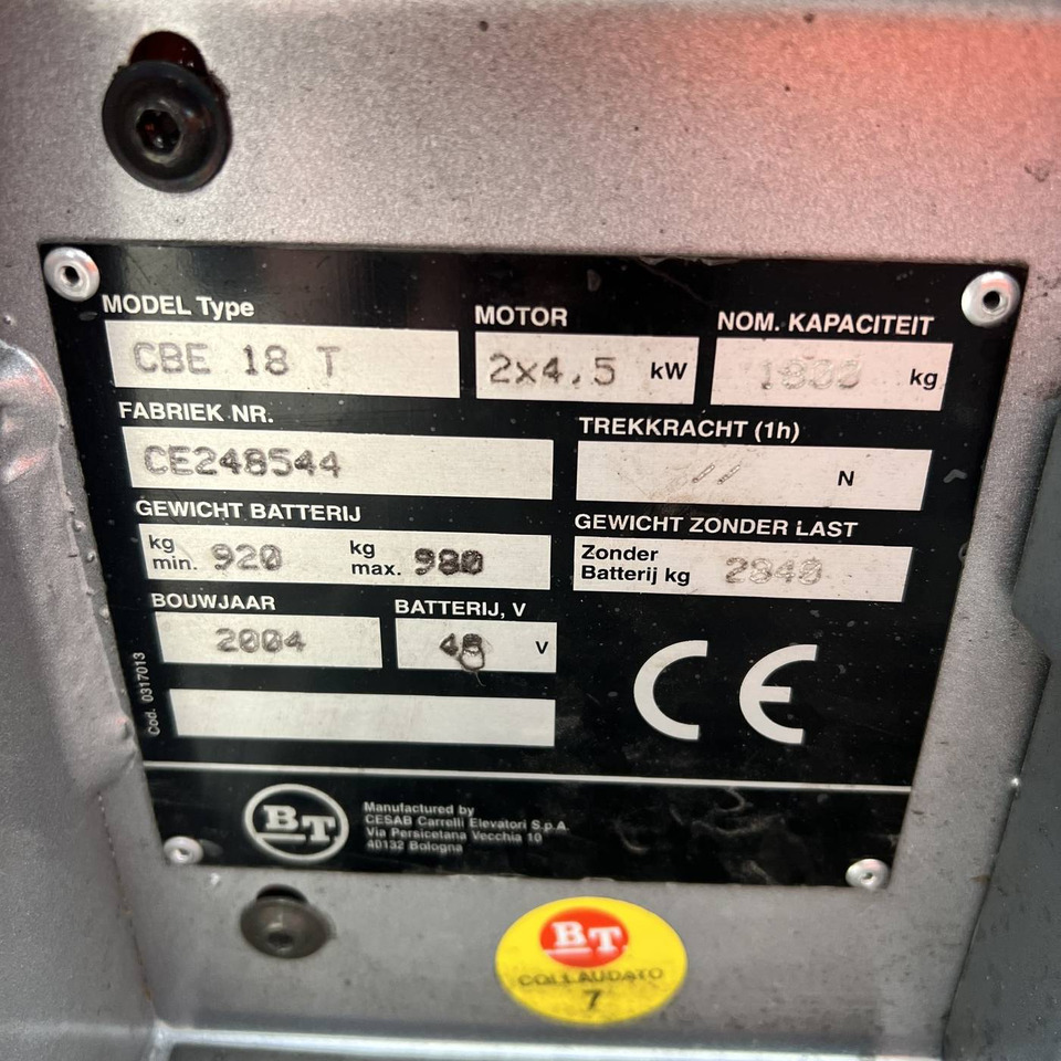 Electric forklift BT CBE18T: picture 11