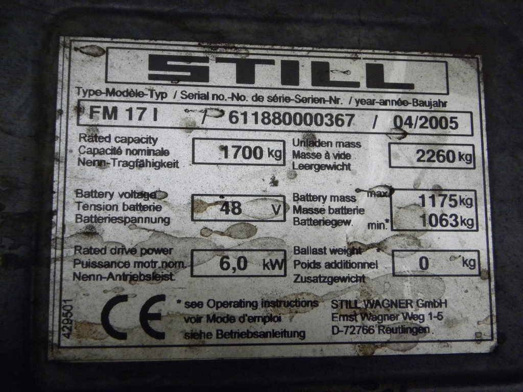 Cover for Still FM 171 - Body and exterior for Material handling equipment: picture 2 Cover for Still FM 171 - Body and exterior for Material handling equipment: picture 2