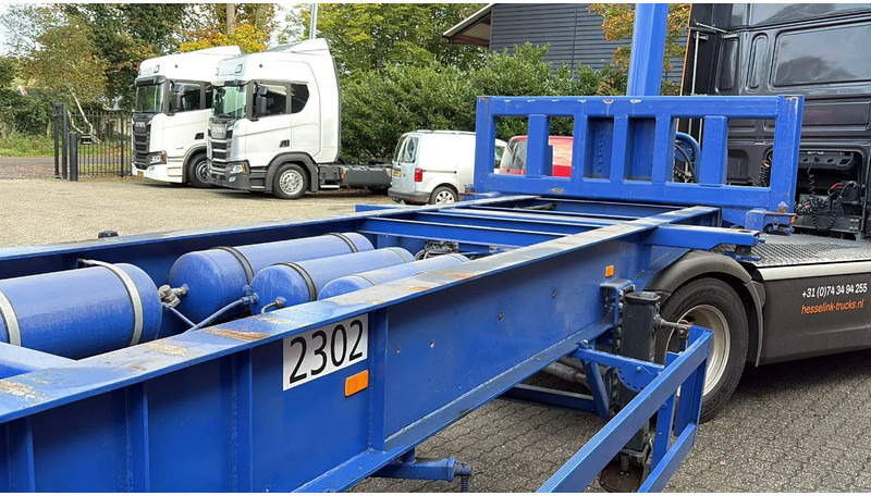 Container transporter/ Swap body semi-trailer Hendricks 20ft container Kippchassis 24V hydraulic Self support!: picture 17