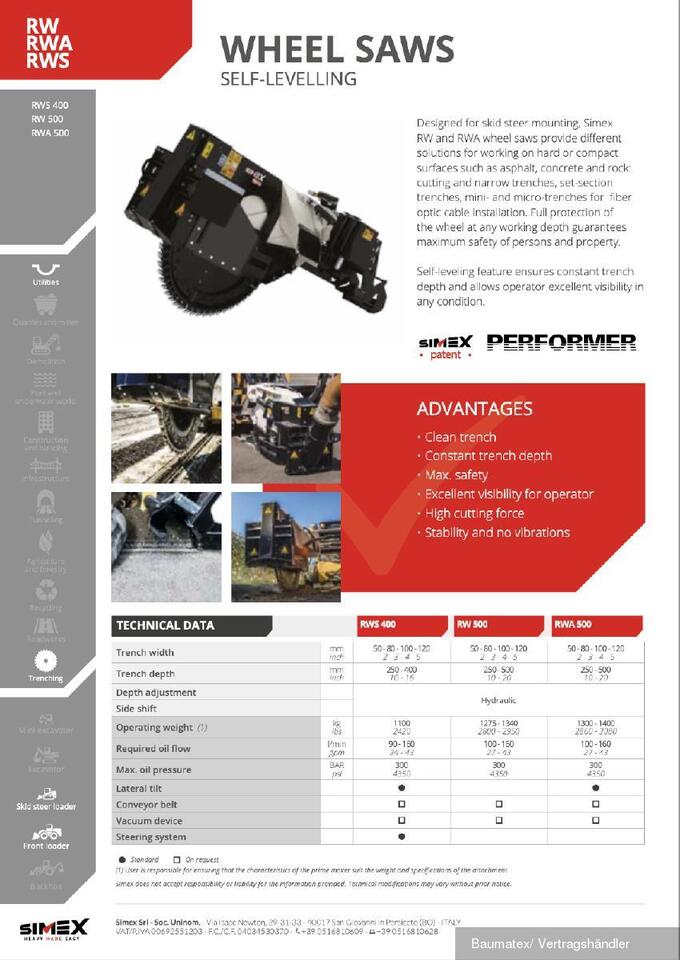 New Trencher Simex RWA 500 f. Kompaktlader, SOFORT VERFÜGBAR!!: picture 9 New Trencher Simex RWA 500 f. Kompaktlader, SOFORT VERFÜGBAR!!: picture 9