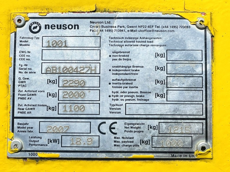 Neuson 1001 (3631) - Mini dumper: picture 3 Neuson 1001 (3631) - Mini dumper: picture 3