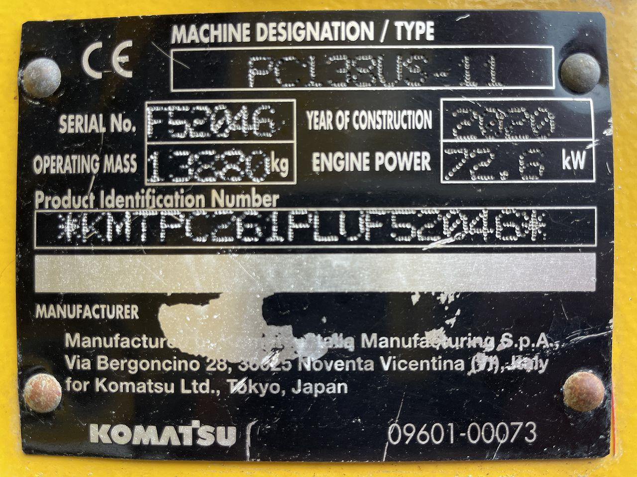 Leasing of  Komatsu PC138US-11 Komatsu PC138US-11: picture 11